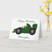 Carte Conception de voiture de course Anniversaire (Fleur jaune)