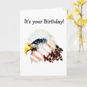 Carte Conception d'Eagle chauve de drapeau américain des (Fleur jaune)