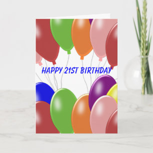 Carte Conception des ballons Personnalisé 21e anniversai