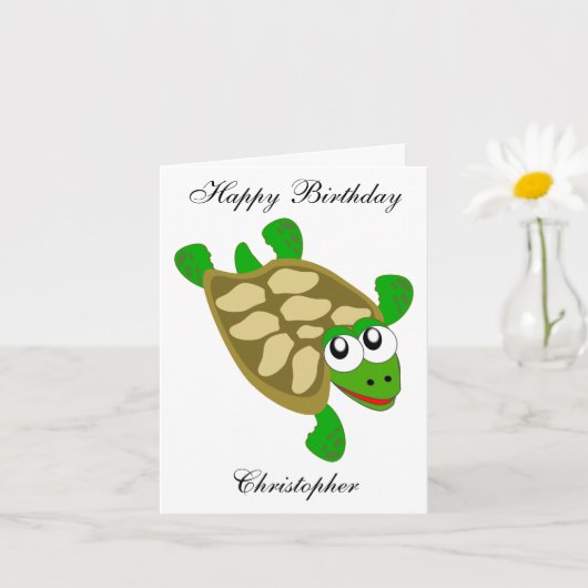 Carte Conception des tortues Anniversaire (Petite plante)