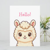 Carte Conception d'illustration de lama mignon (Debout devant)