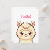 Carte Conception d'illustration de lama mignon (Devant/Arrière en situation)