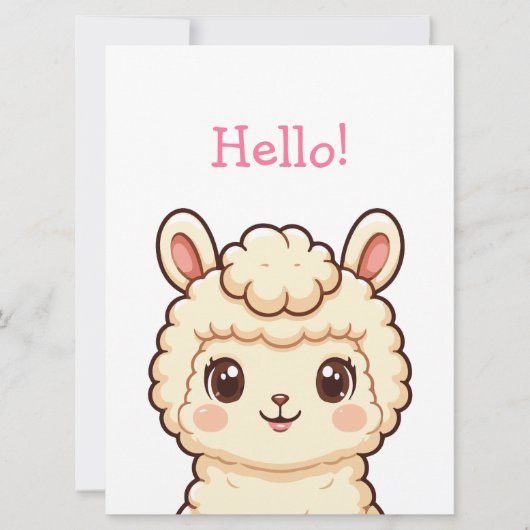 Carte Conception d'illustration de lama mignon (Devant)