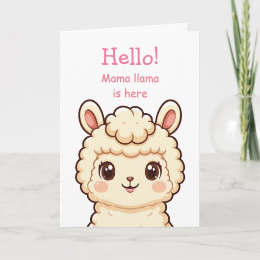 Carte Conception d'illustration de lama mignon (Devant)