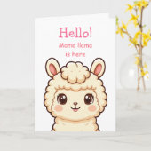 Carte Conception d'illustration de lama mignon (Fleur jaune)