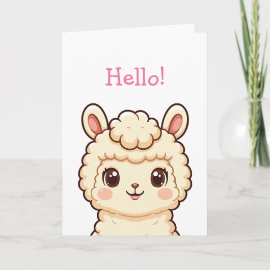 Carte Conception d'illustration de lama mignon (Devant)
