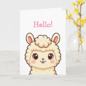 Carte Conception d'illustration de lama mignon (Fleur jaune)