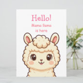 Carte Conception d'illustration de lama mignon (Debout devant)