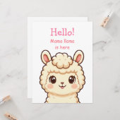 Carte Conception d'illustration de lama mignon (Devant/Arrière en situation)