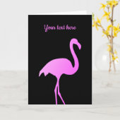 Carte Conception d'oiseau de flamingo tropical rose néon (Fleur jaune)