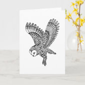 Carte Conception d'oiseaux par la Chouette (Fleur jaune)