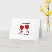 Carte Conception drôle de cœurs qui s disputent Je t aim (Fleur jaune)