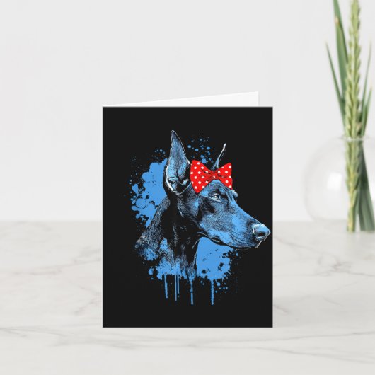 Carte Conception drôle de doberman pour la fête des mère (Devant)