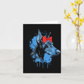 Carte Conception drôle de doberman pour la fête des mère (Fleur jaune)