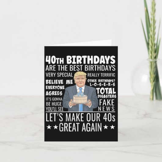 Carte Conception du 40e anniversaire - Drôle Citation de (Devant)