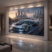 Carte Conception d'une supercar de luxe futuriste en imp