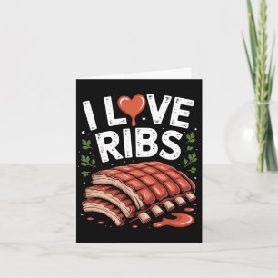Carte Conception enthousiaste de barbecue de côtes d'amo