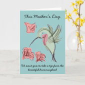 Carte Conception fantaisie du jour de mère de colibri (Fleur jaune)