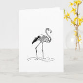 Carte Conception Flamant rose (Fleur jaune)
