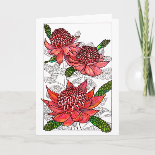 Carte Conception florale des Waratahs australiens (Devant)