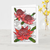 Carte Conception florale des Waratahs australiens (Fleur jaune)