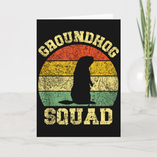 Carte Conception Funny Groundhog Squad Bonne fête de la (Devant)