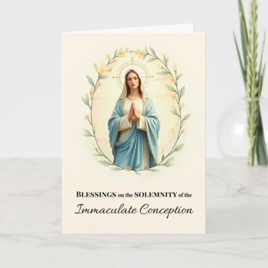 Carte Conception Imaculée Paix et Bénédictions de Dieu (Devant)