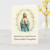 Carte Conception Imaculée Paix et Bénédictions de Dieu (Fleur jaune)