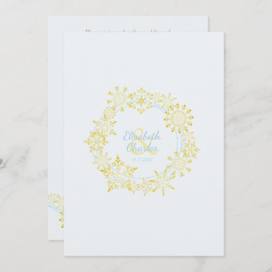 Carte Conception inspirée de l'hiver pour le Mariage (Devant / Derrière)