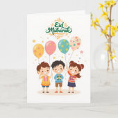 Carte Conception joyeuse d'Eid al-Fitr (Fleur jaune)