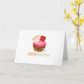 Carte Conception mignonne d'anniversaire 70 ans avec gât (Fleur jaune)