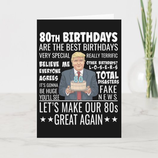 Carte Conception pour 80e anniversaire - Citation drôle (Devant)