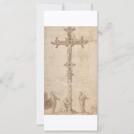 Carte Conception pour un Crucifix avec la Vierge Marie (Devant)