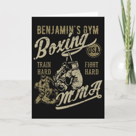 Carte Conception rétro de gym de Benjamin pour le nom (Devant)