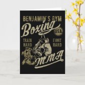 Carte Conception rétro de gym de Benjamin pour le nom (Fleur jaune)