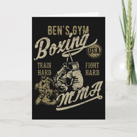 Carte Conception rétro de salle de sport de boxe mma de (Devant)