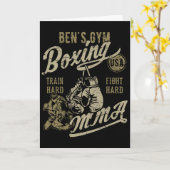 Carte Conception rétro de salle de sport de boxe mma de (Fleur jaune)