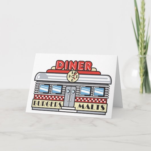 Carte conception rétro du diner (Devant)