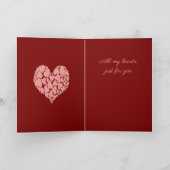Carte Conception romantique à cœur monotone rose (Intérieur)