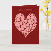 Carte Conception romantique à cœur monotone rose (Fleur jaune)