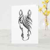 Carte Conception simple du visage du cheval (Fleur jaune)