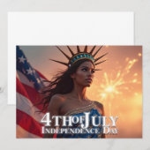 Carte Conception splendide du 4 juillet - Feux d'artific (Devant / Derrière)