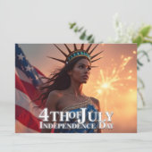 Carte Conception splendide du 4 juillet - Feux d'artific (Debout devant)