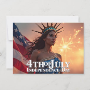 Carte Conception splendide du 4 juillet - Feux d'artific