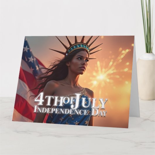 Carte Conception splendide du 4 juillet - Feux d'artific (Devant)