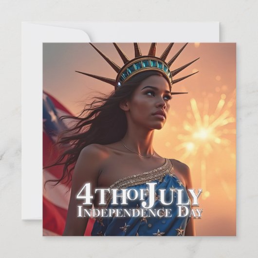 Carte Conception splendide du 4 juillet - Feux d'artific (Devant)