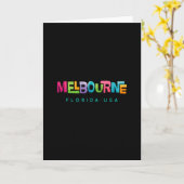 Carte Conception tropicale rétro Melbourne Floride (Fleur jaune)