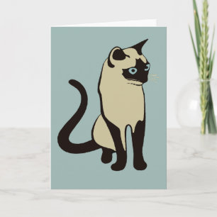 Carte Conception vectorielle minimaliste de chat thaï tr