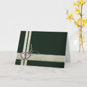 Carte Conception vert-foncé de coeur (Fleur jaune)