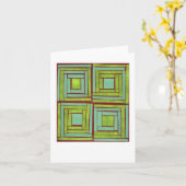 Carte Conception verte de carrés (Fleur jaune)